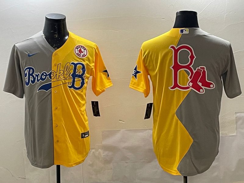 Men Boston Red Sox Blank Grey Yellow Game 2025 Nike MLB Jersey style 4->ncaa teams->NCAA Jersey